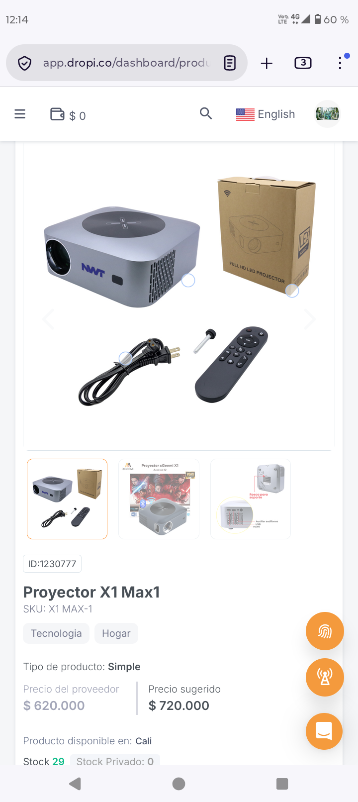 Proyector X1 MAX-1