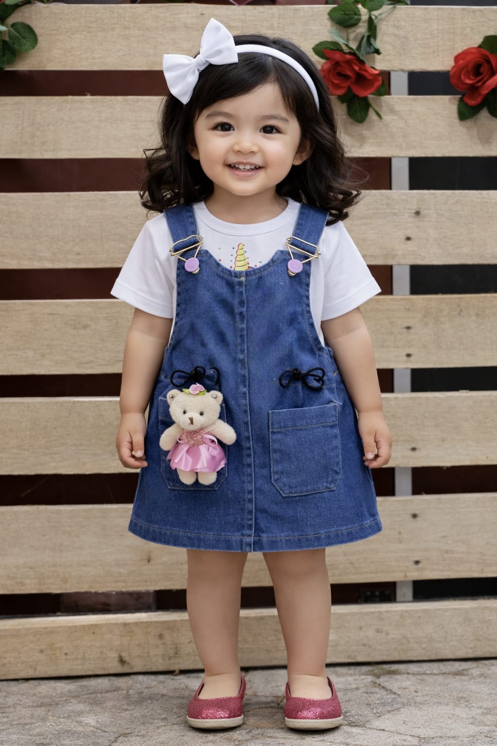 Jardinera En Jean Con Elástico Ajustable