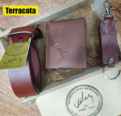 Trio Correa LISA Billetera Llavero Caja