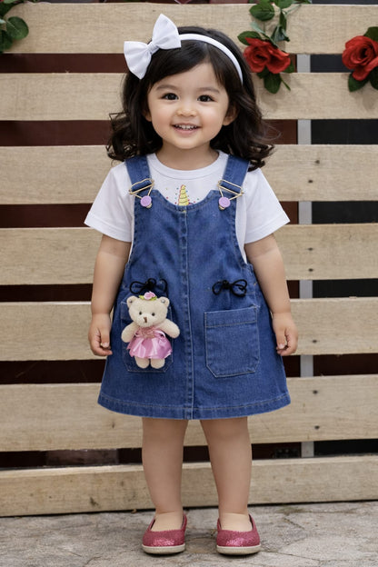 Jardinera En Jean Con Elástico Ajustable